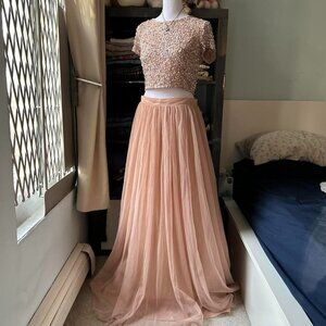 Adrianna Pappel Light Pink 2 Piece Prom Dress sz 8